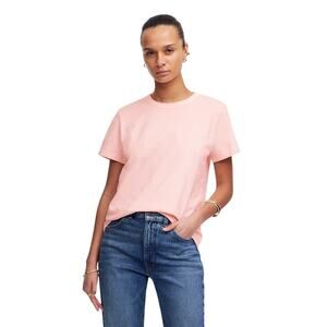 Madewell Whisper Cotton Crewneck Tee Pink XS NWT Classic Short Sleeve